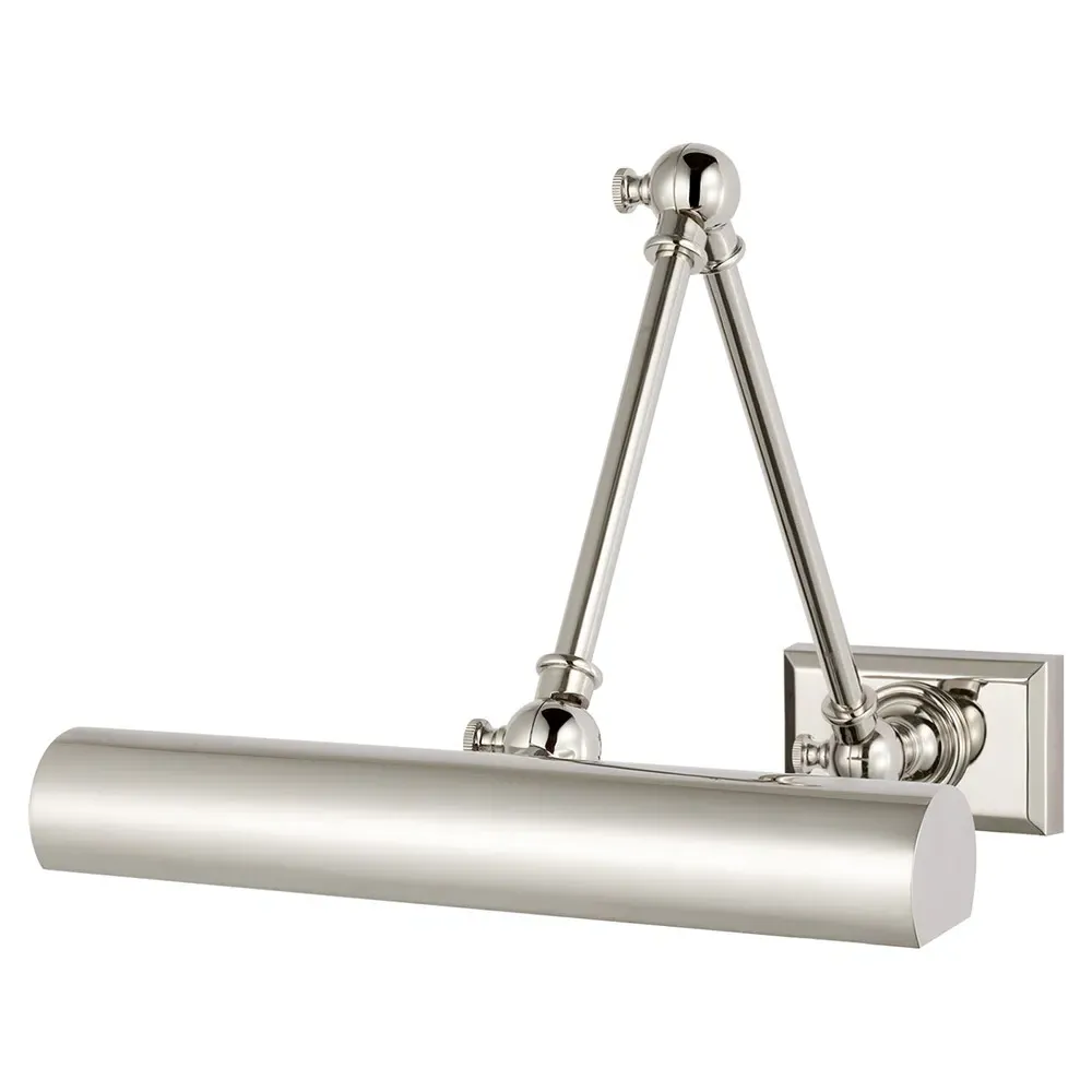 Cabinet Maker 12" Armed Sconce - Polished Nickel, Metal