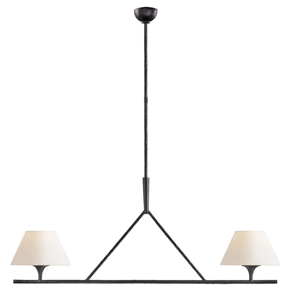 Cesta Linear Shaded Chandelier - Aged Iron image