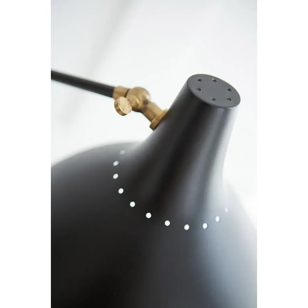 Charlton Adjustable Floor Lamp - Black, Metal