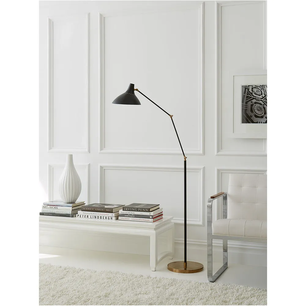 Charlton Adjustable Floor Lamp - Black, Metal