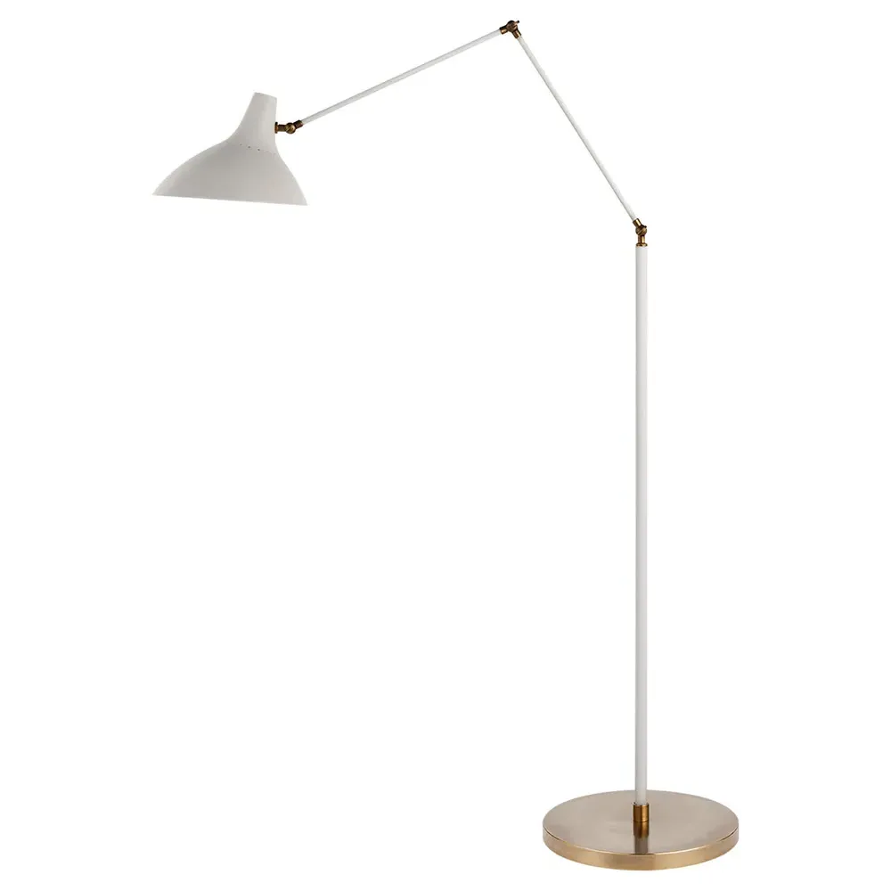 Charlton Adjustable Floor Lamp - Plaster White, Metal image
