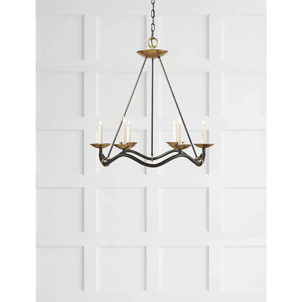 Choros Accent Chandelier - Aged Iron, Antique Brass
