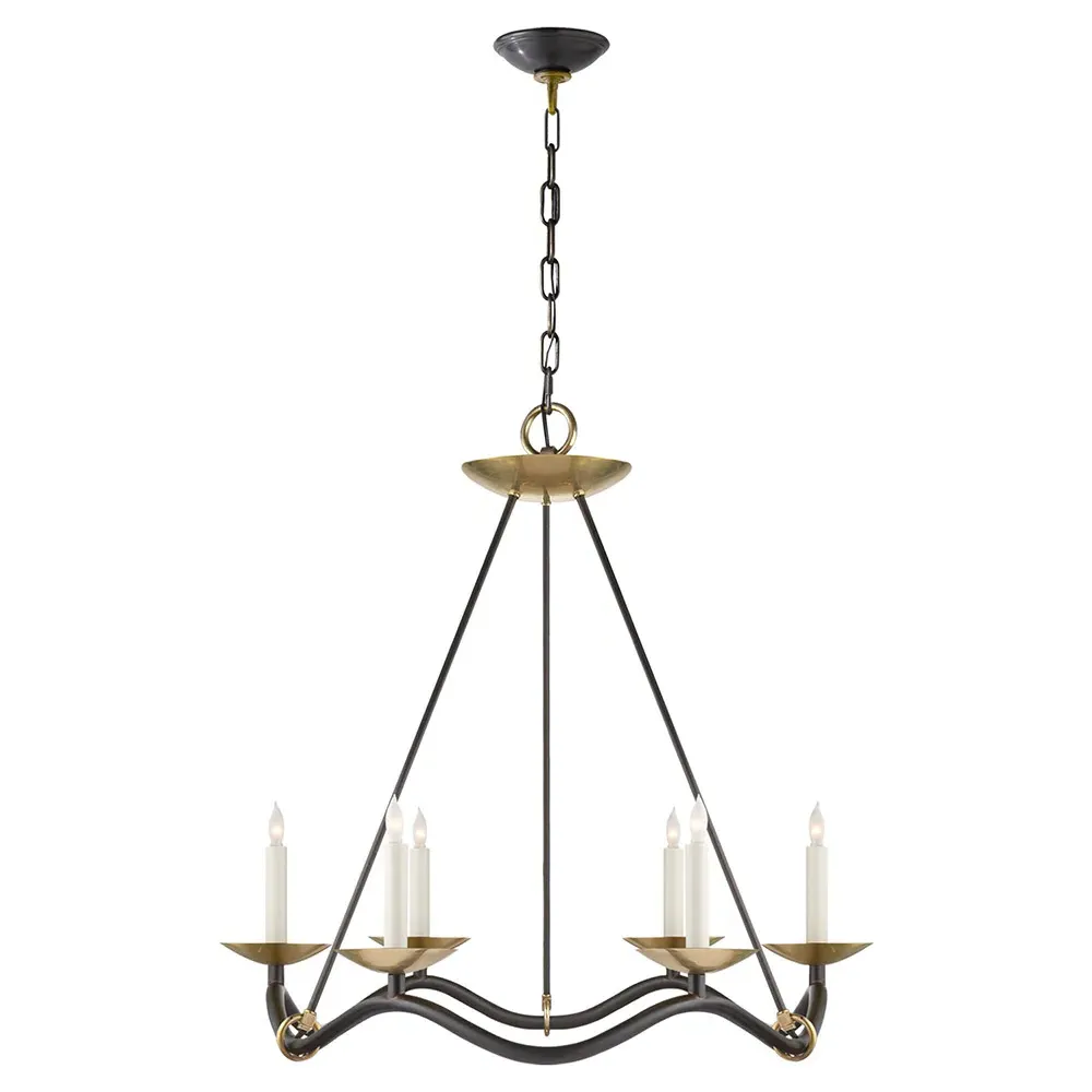 Choros Accent Chandelier - Aged Iron, Antique Brass