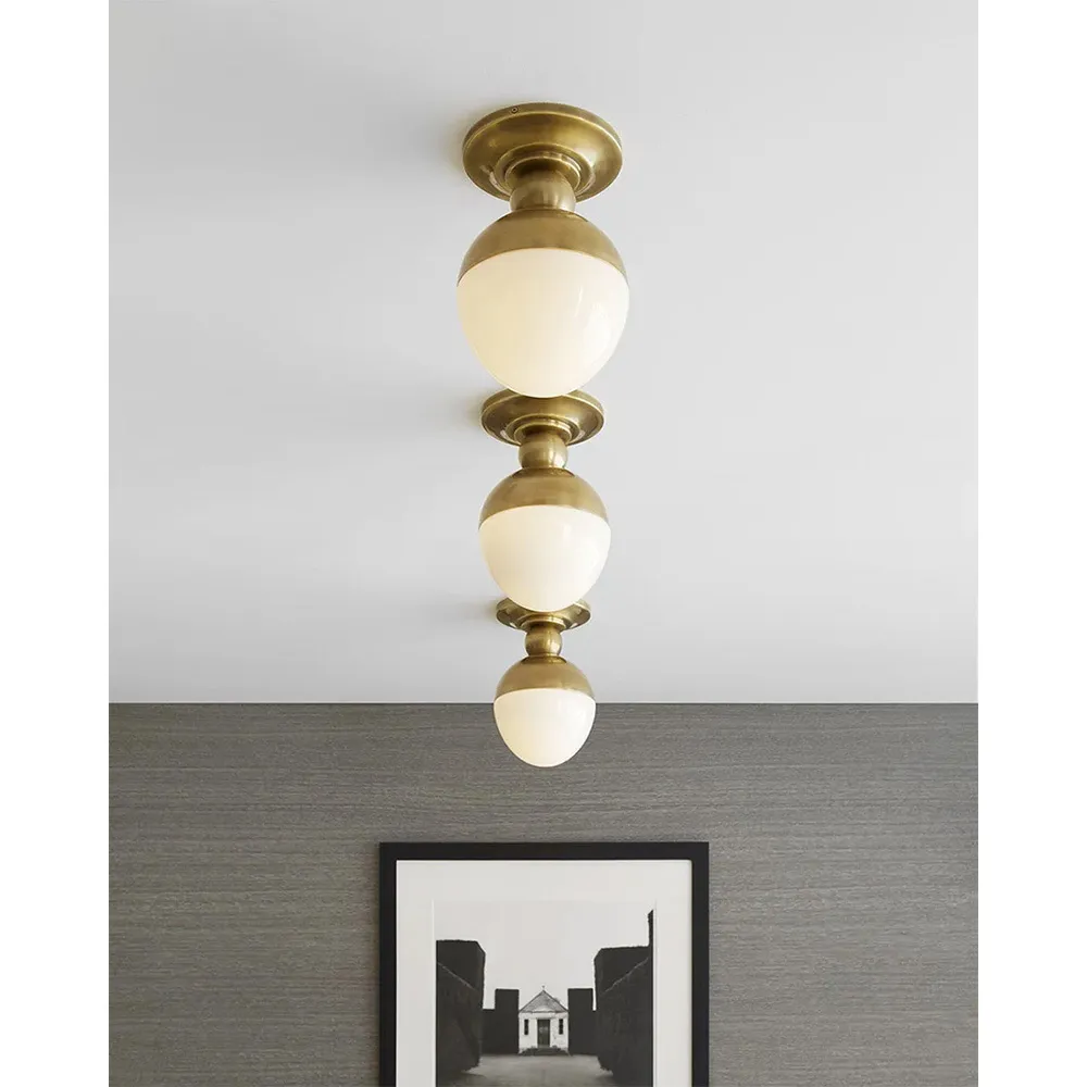 Clark Round Flush Mount - Antique Brass, Metal