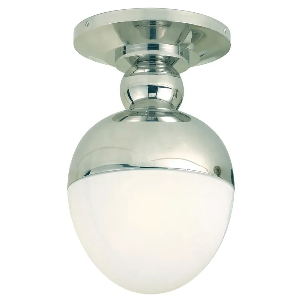 Clark Round Flush Mount - Polished Nickel, Metal