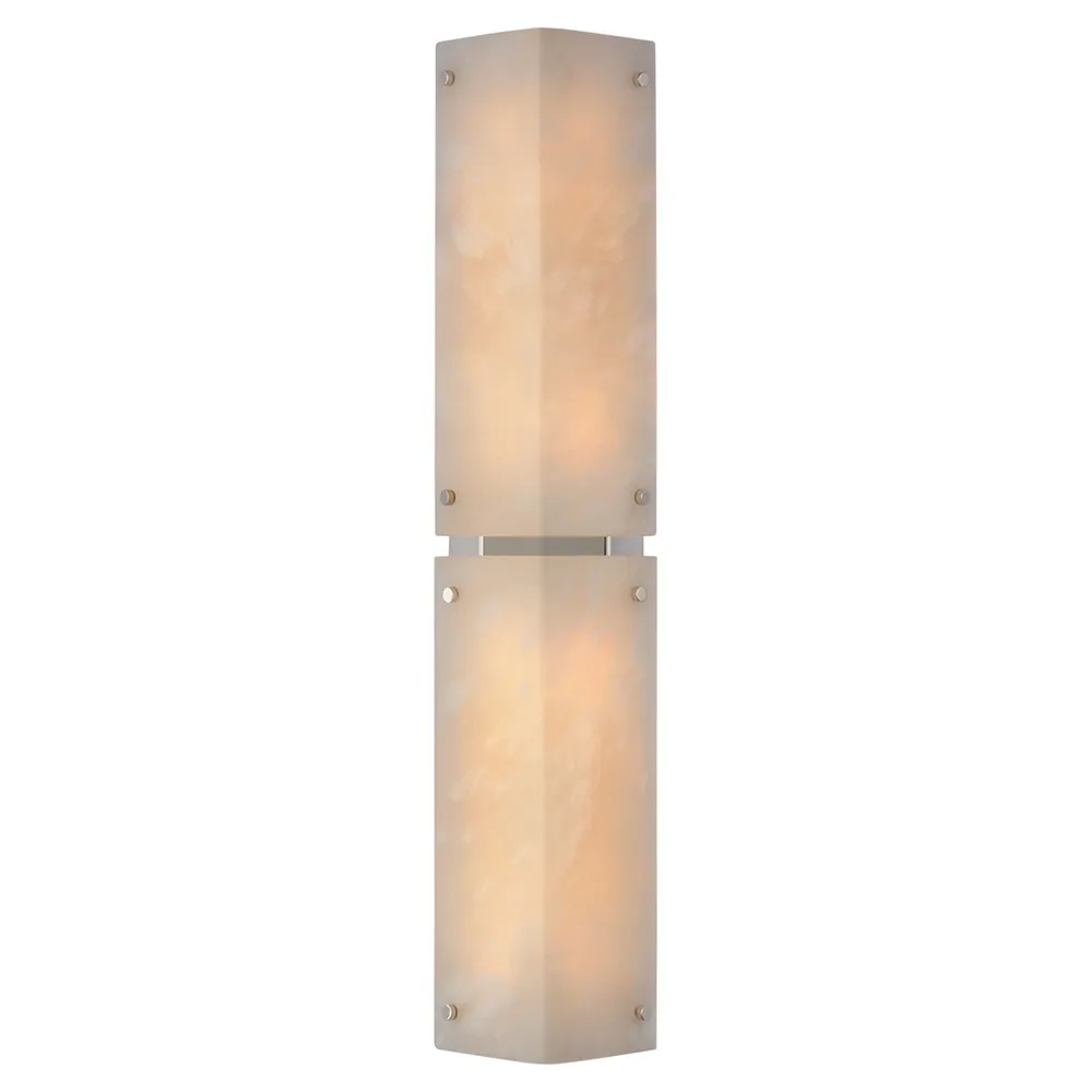 Clayton Large Sconce - Natural Alabaster, Polished Nickel