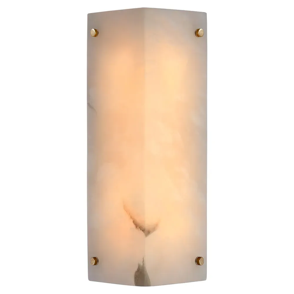 Clayton Small Crystal Sconce - Antique Brass, Alabaster image