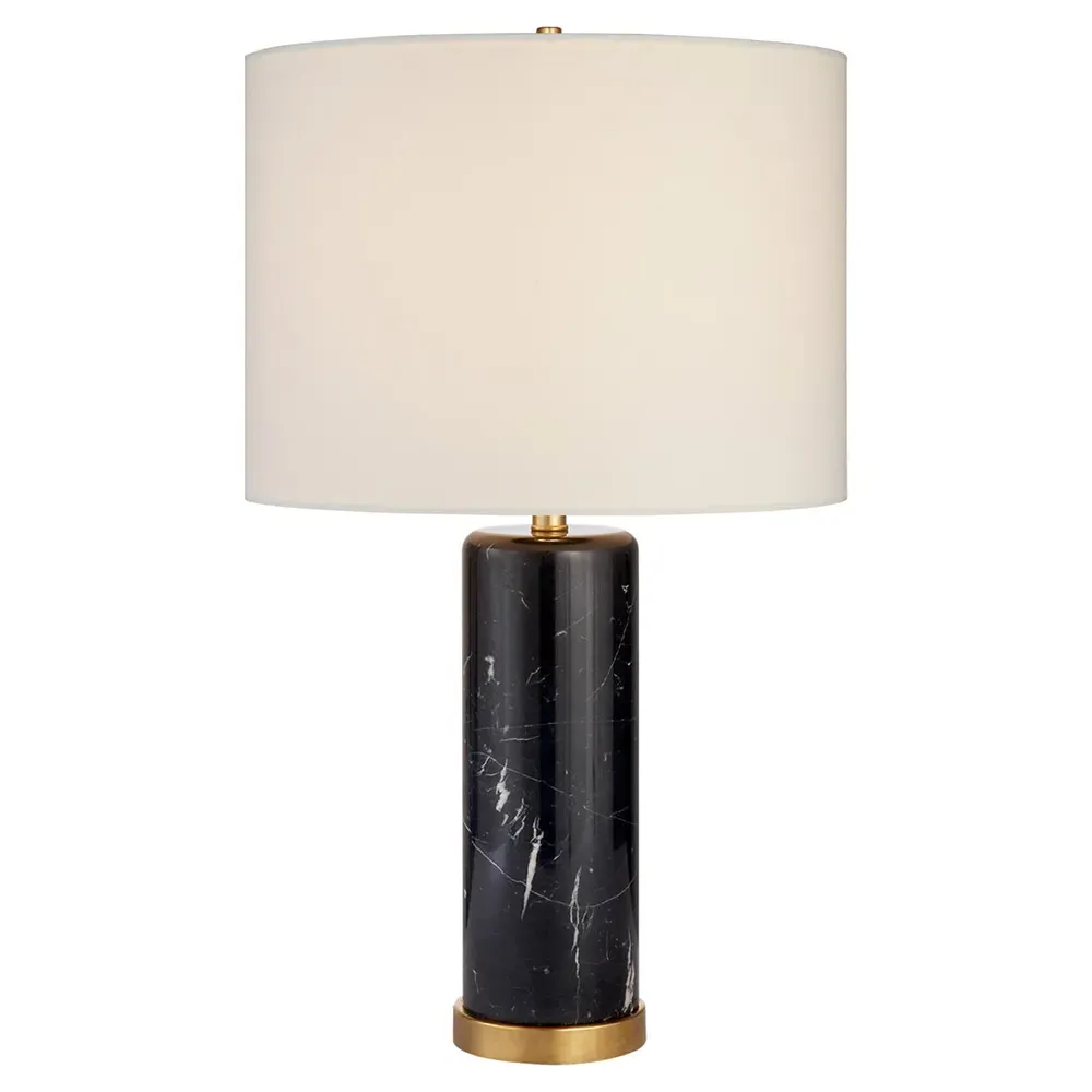 Cliff Round Table Lamp - Black, Marble image