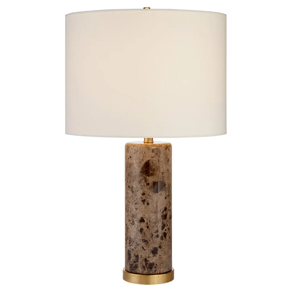 Cliff Round Table Lamp - Brown, Marble image