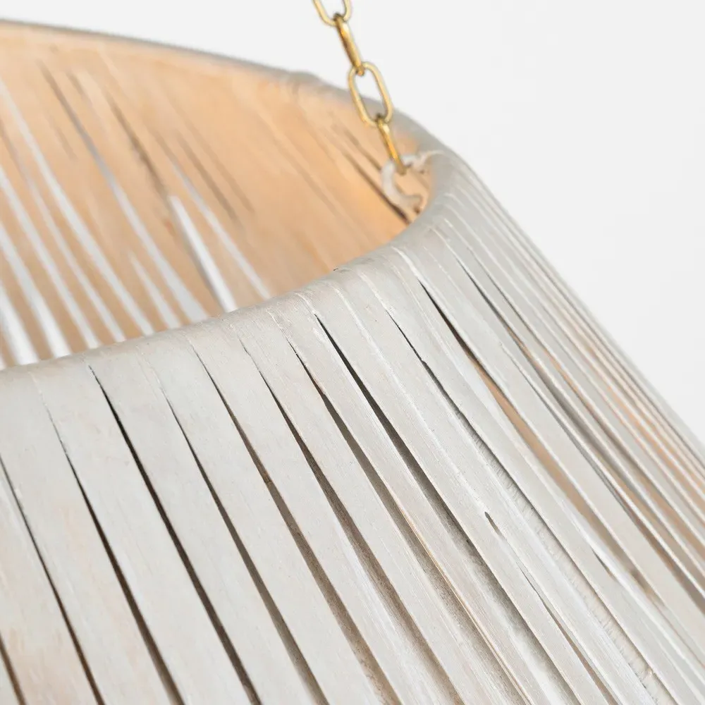 Corinne Large Wicker Wrapped Hanging Shade - Gold, Brass