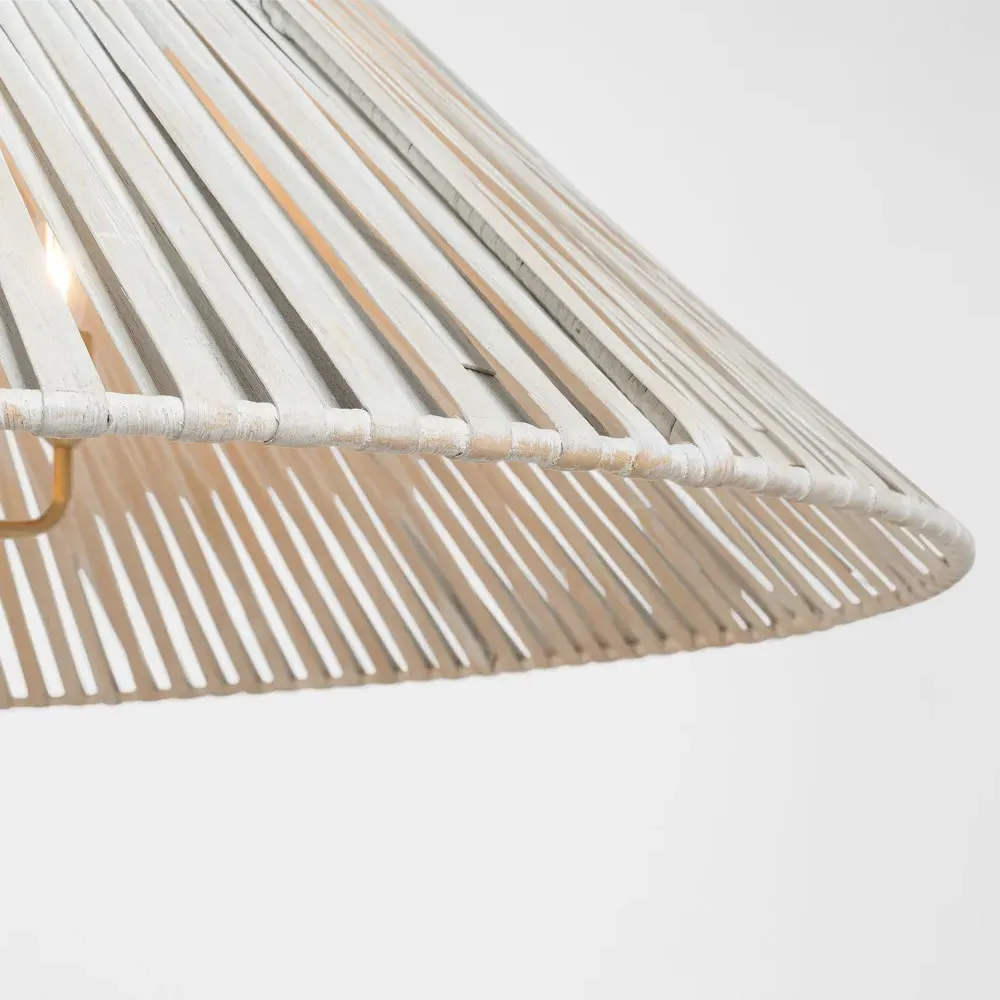 Corinne Large Wicker Wrapped Hanging Shade - Gold, Brass