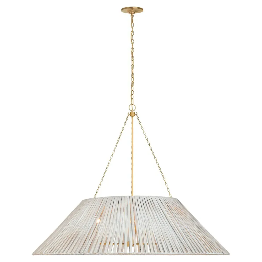 Corinne Large Wicker Wrapped Hanging Shade - Gold, Brass