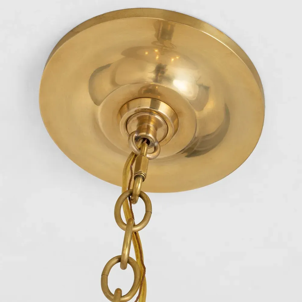 Corinne Large Woven Wicker Hanging Shade - White, Brass