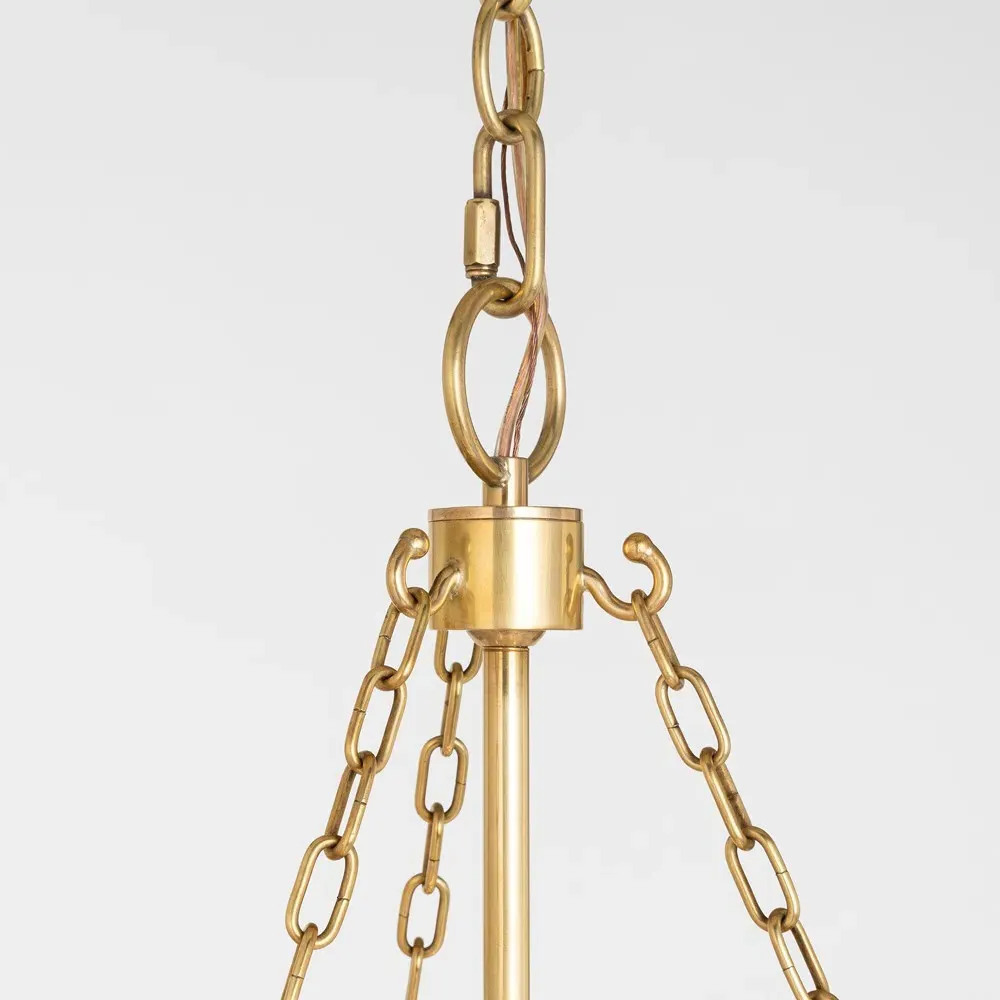 Corinne Large Woven Wicker Hanging Shade - White, Brass