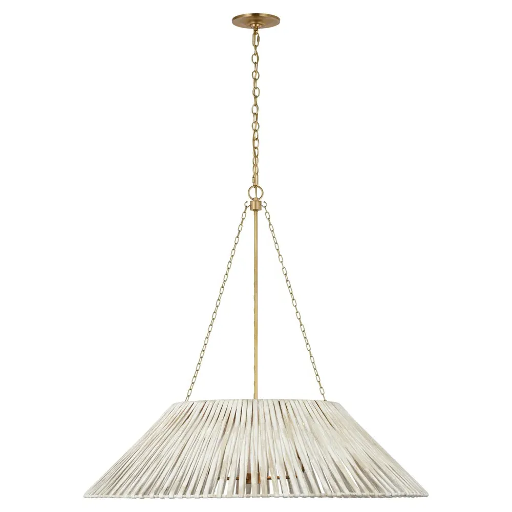 Corinne Medium Wicker Wrapped Hanging Shade - Gold, Brass