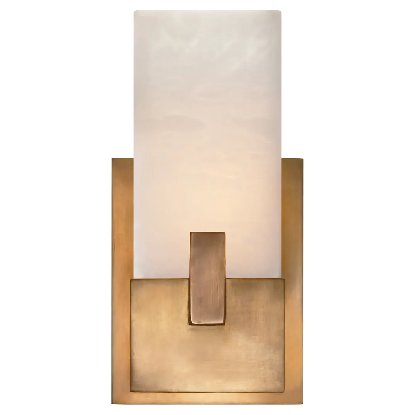 Covet Clip Bath Sconce - Antique Brass, Alabaster image