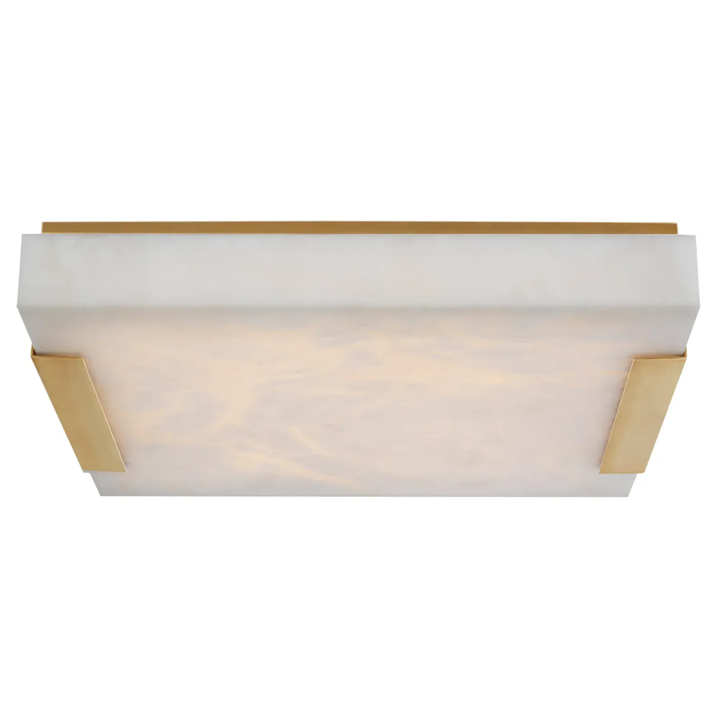 Covet Large Flush Mount - Antique Brass, Alabaster