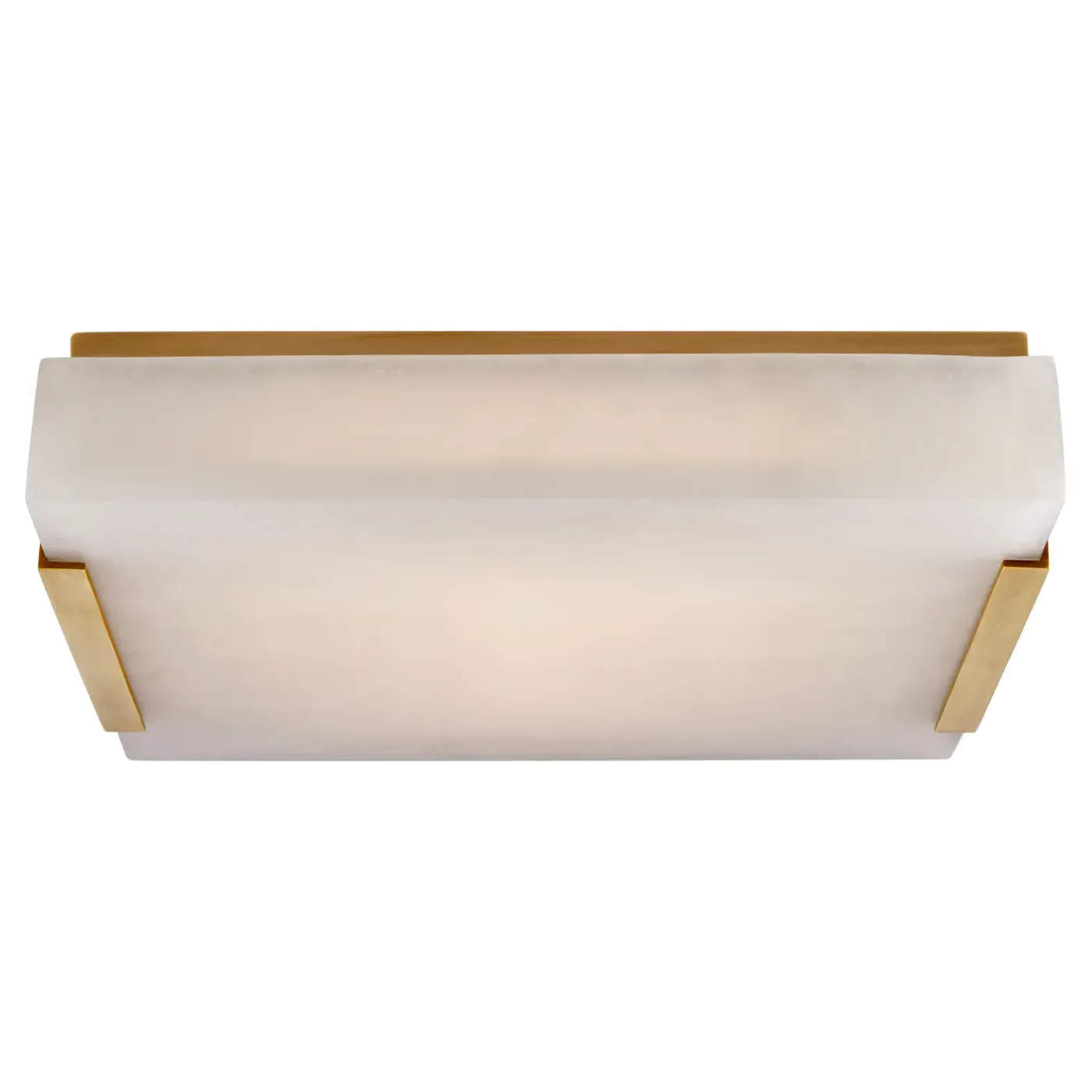 Covet Medium Flush Mount - Antique Brass, Alabaster