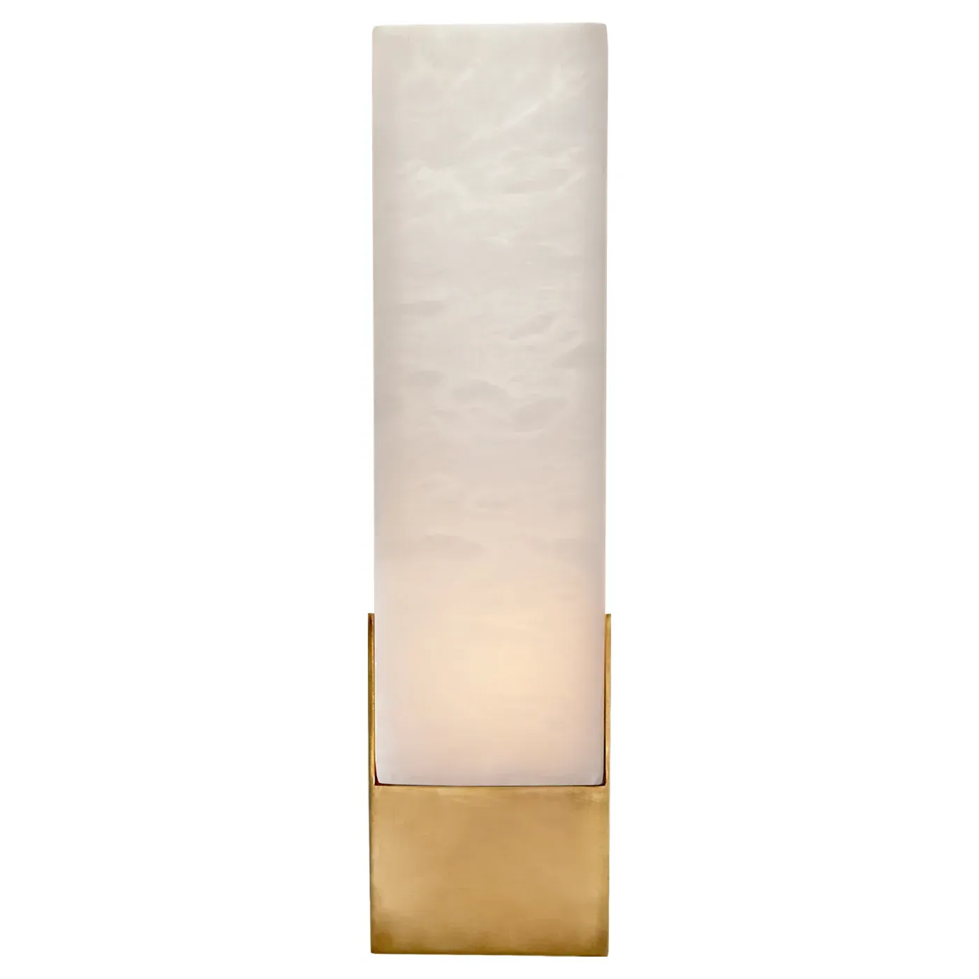 Covet Tall Box Bath Sconce - Antique Brass, Alabaster image