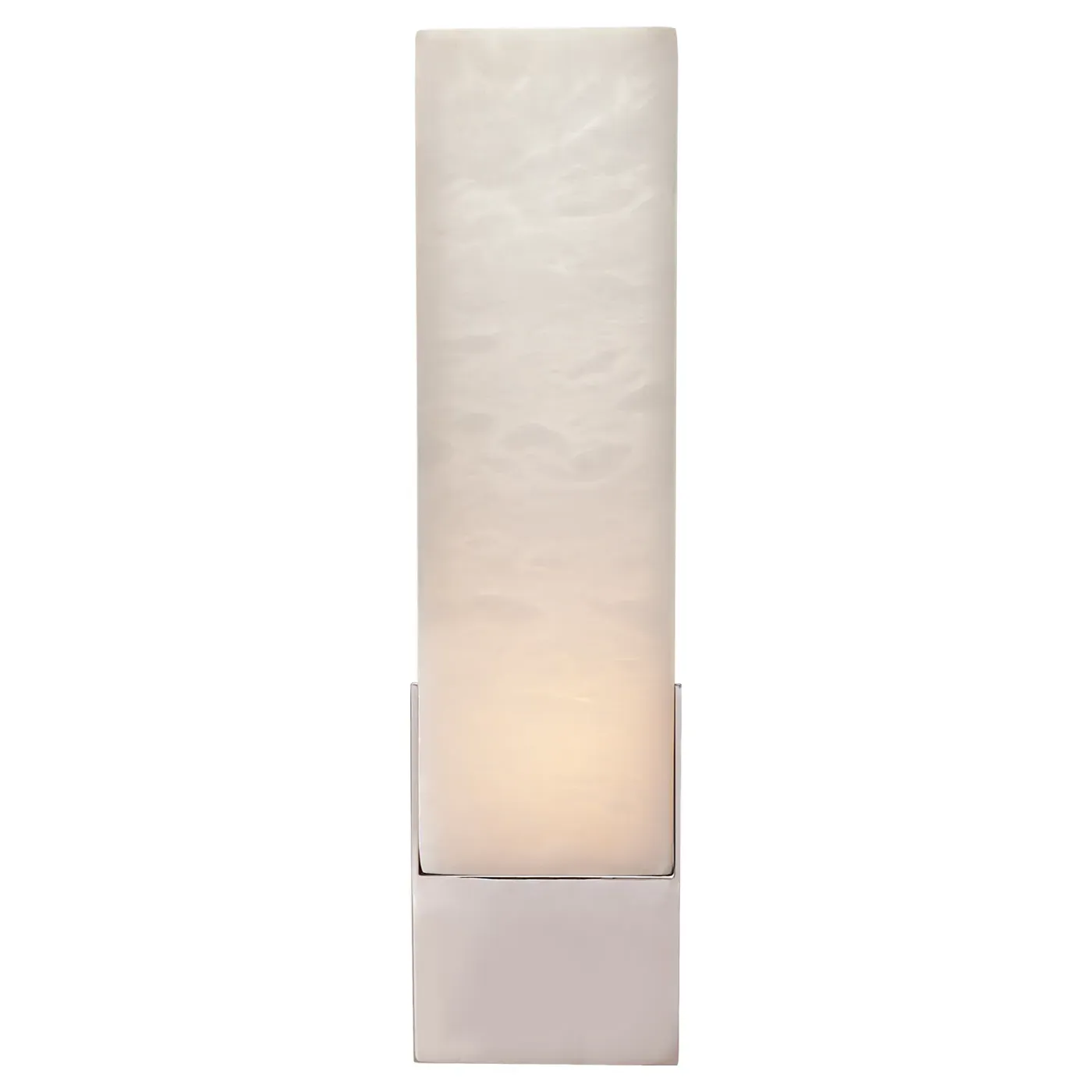 Covet Tall Box Bath Sconce - Polished Nickel, Alabaster