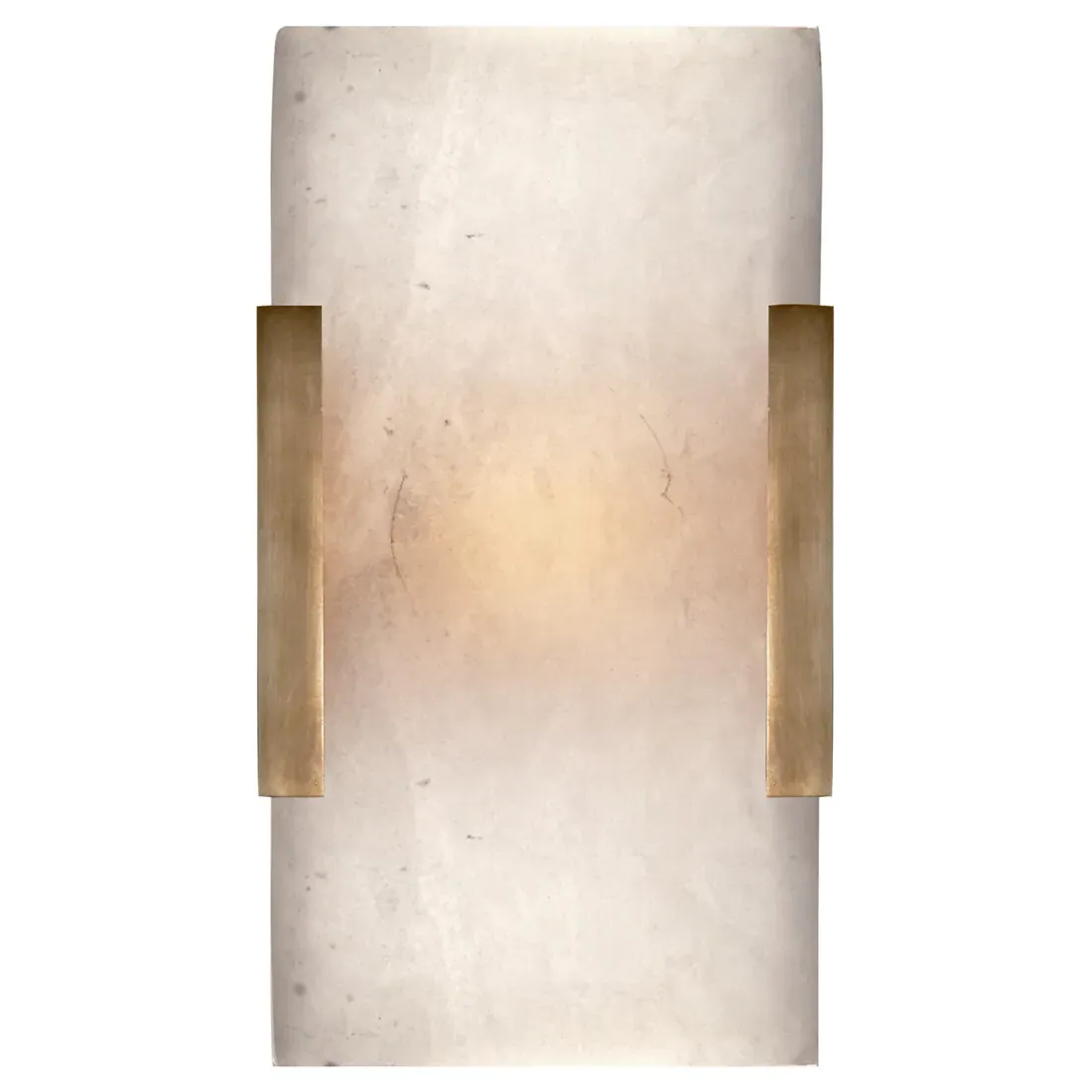 Covet Wide Clip Bath Sconce - Antique Brass, Alabaster image