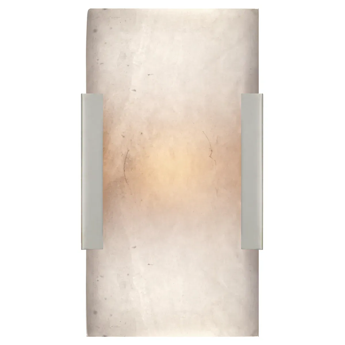 Covet Wide Clip Bath Sconce - Polished Nickel, Alabaster