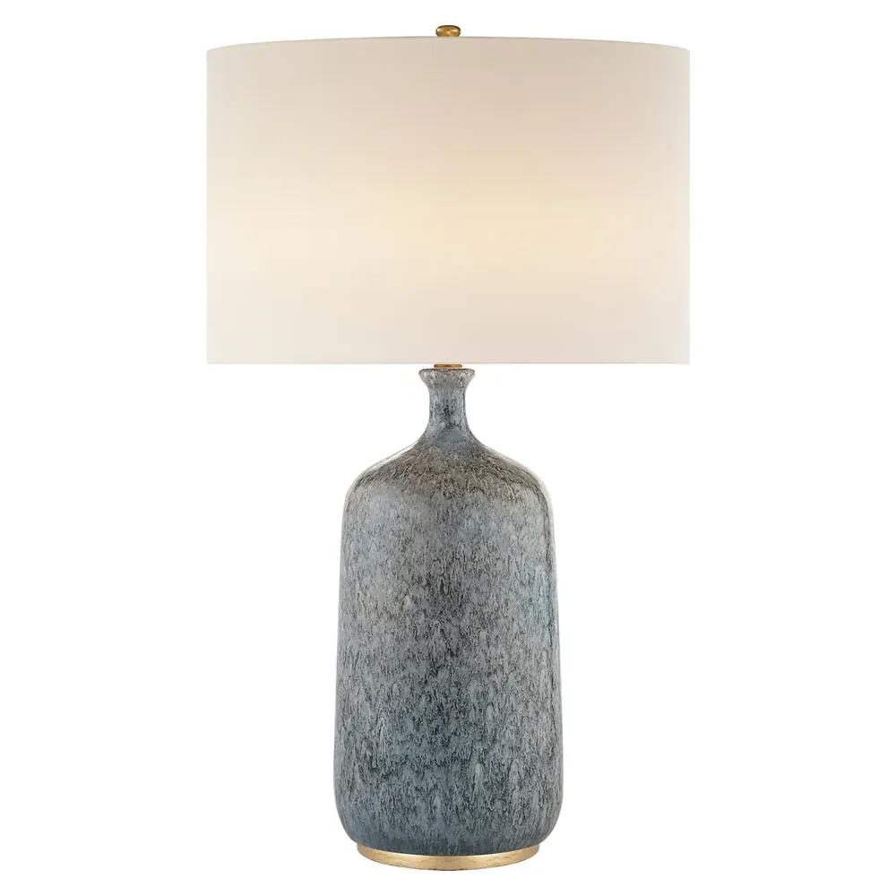 Culloden Round Table Lamp - Blue Lagoon, Ceramic image