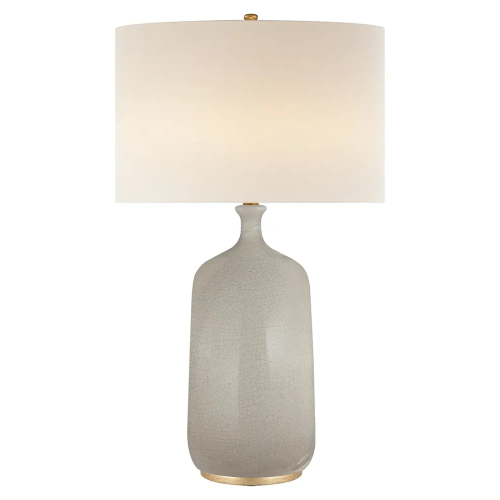 Culloden Round Table Lamp - Bone Craquelure, Ceramic