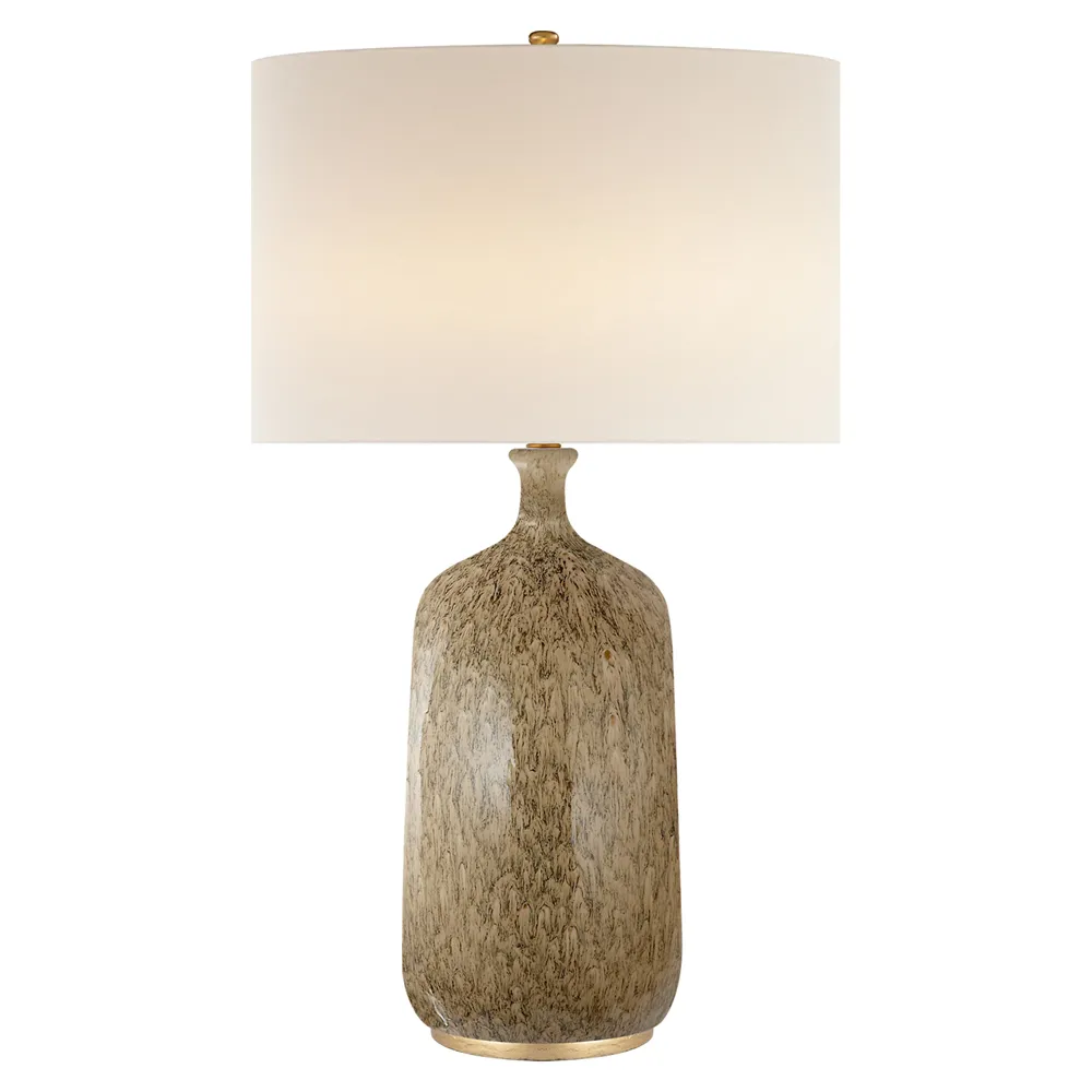 Culloden Round Table Lamp - Marbleized Sienna, Ceramic