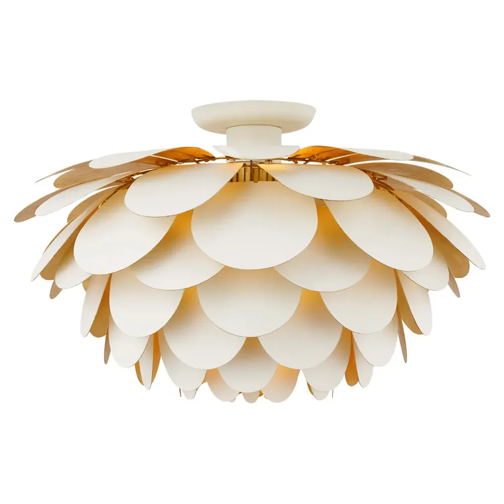 Cynara Large Flush Mount - White, Metal
