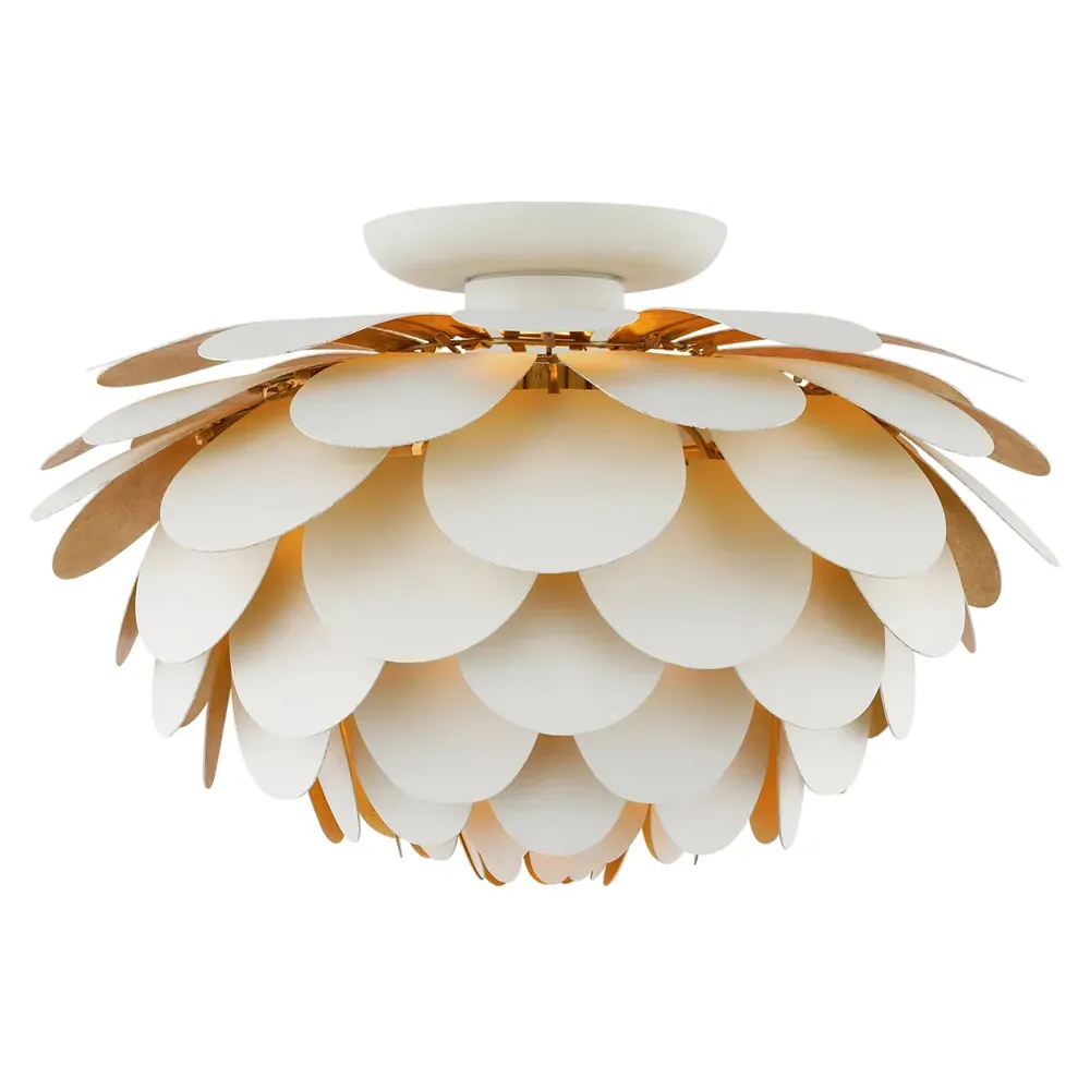 Cynara Small Flush Mount - White, Metal image