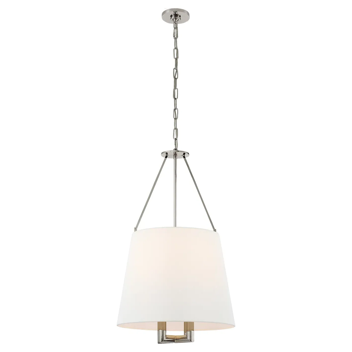 Dalston Hanging Shade Pendant - Polished Nickel, Metal