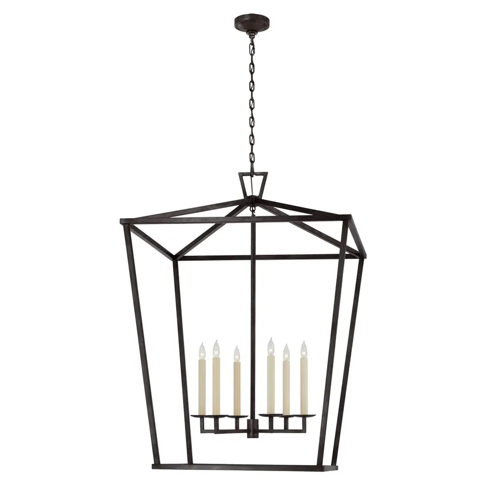 Darlana Double Extra Large Lantern Pendant - Aged Iron