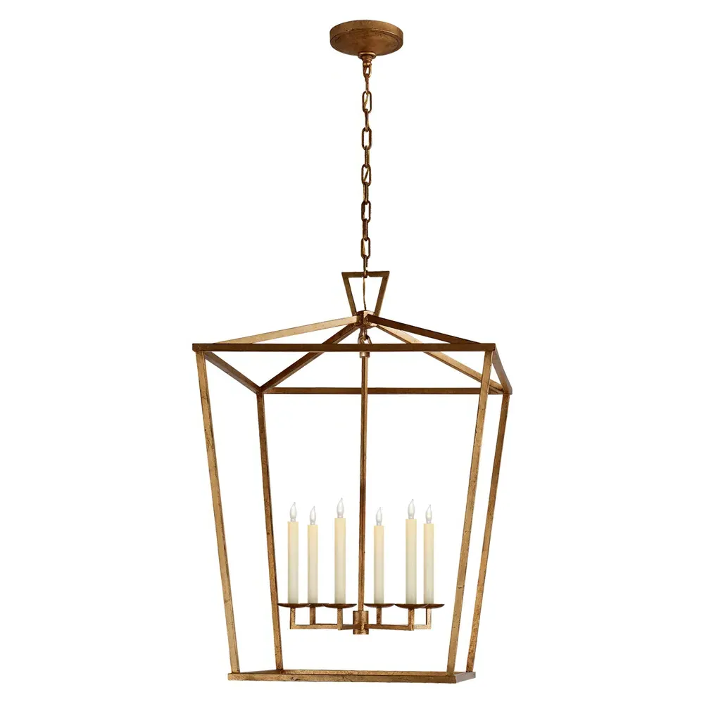 Darlana Extra Large Lantern Pendant - Gilded Iron