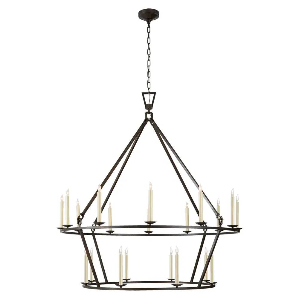 Darlana Large 2 Tier Chandelier - Aged Iron