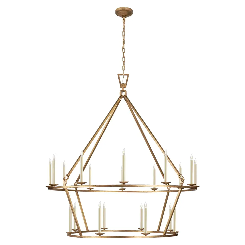 Darlana Large 2 Tier Chandelier - Gilded Iron