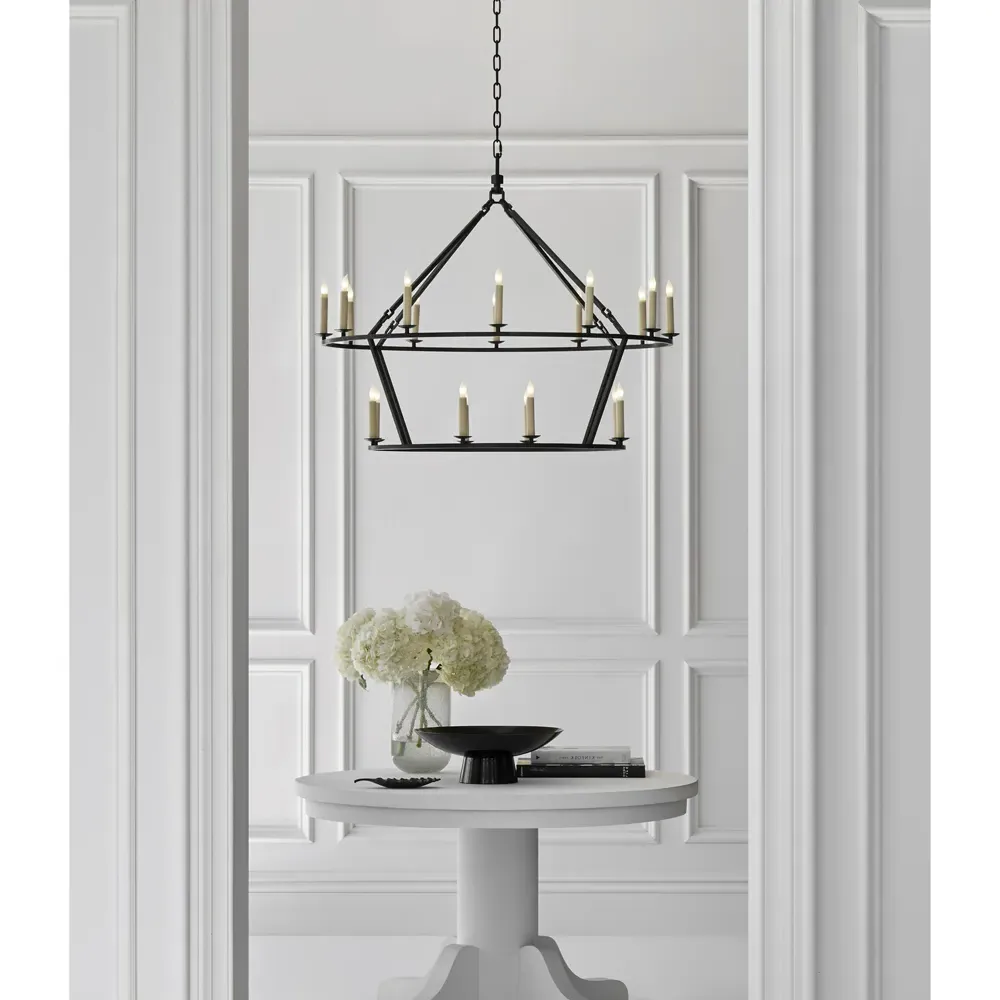 Darlana Medium 2 Tier Chandelier - Aged Iron