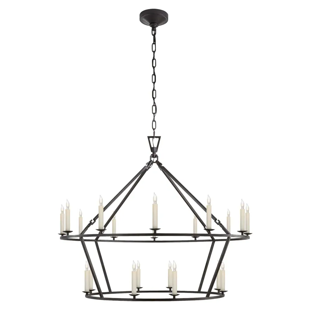 Darlana Medium 2 Tier Chandelier - Aged Iron