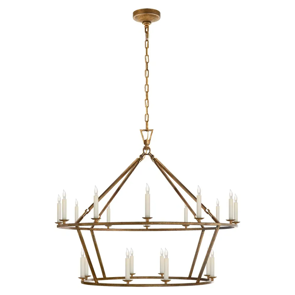 Darlana Medium 2 Tier Chandelier - Gilded Iron