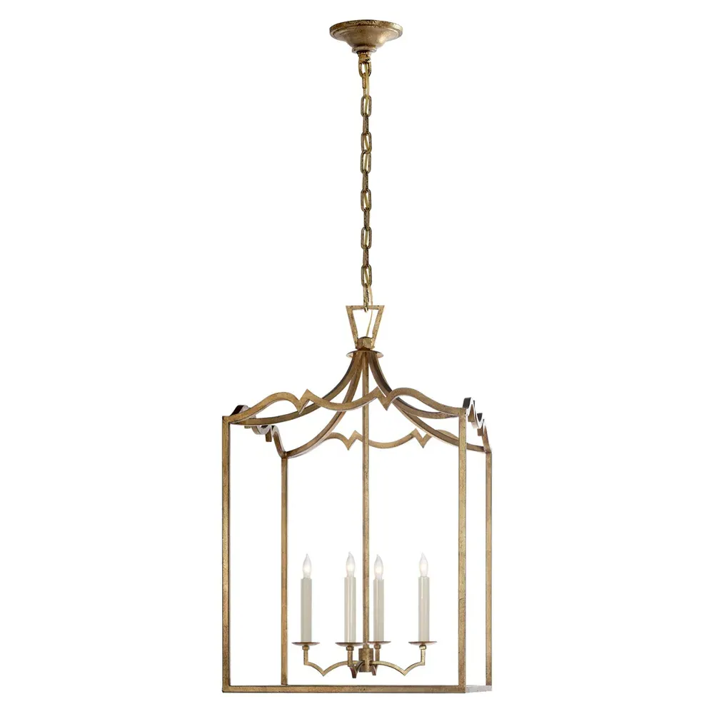 Darlana Medium Fancy Lantern Pendant - Gilded Iron