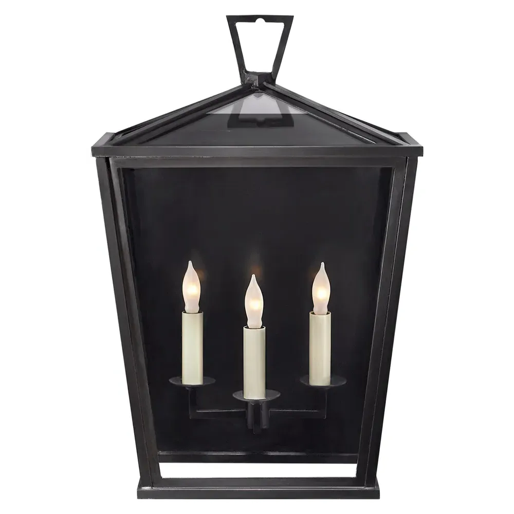 Darlana Medium Flush Mount Outdoor Sconce - Bronze, Metal