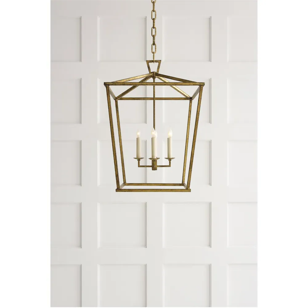Darlana Medium Lantern Pendant - Gilded Iron