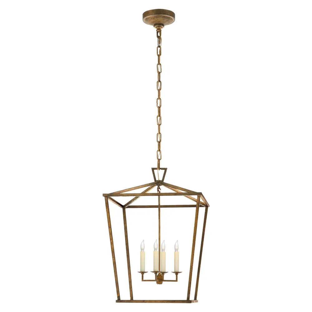 Darlana Medium Lantern Pendant - Gilded Iron