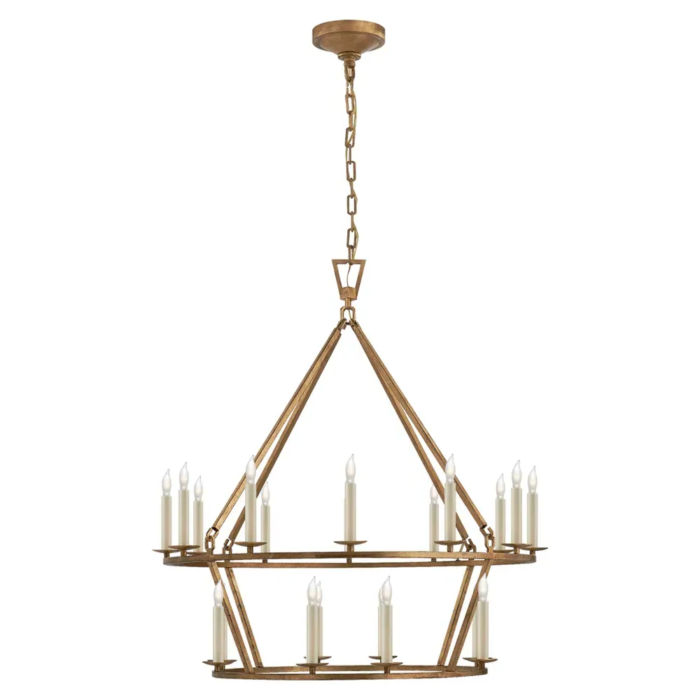 Darlana Small 2 Tier Chandelier - Gilded Iron