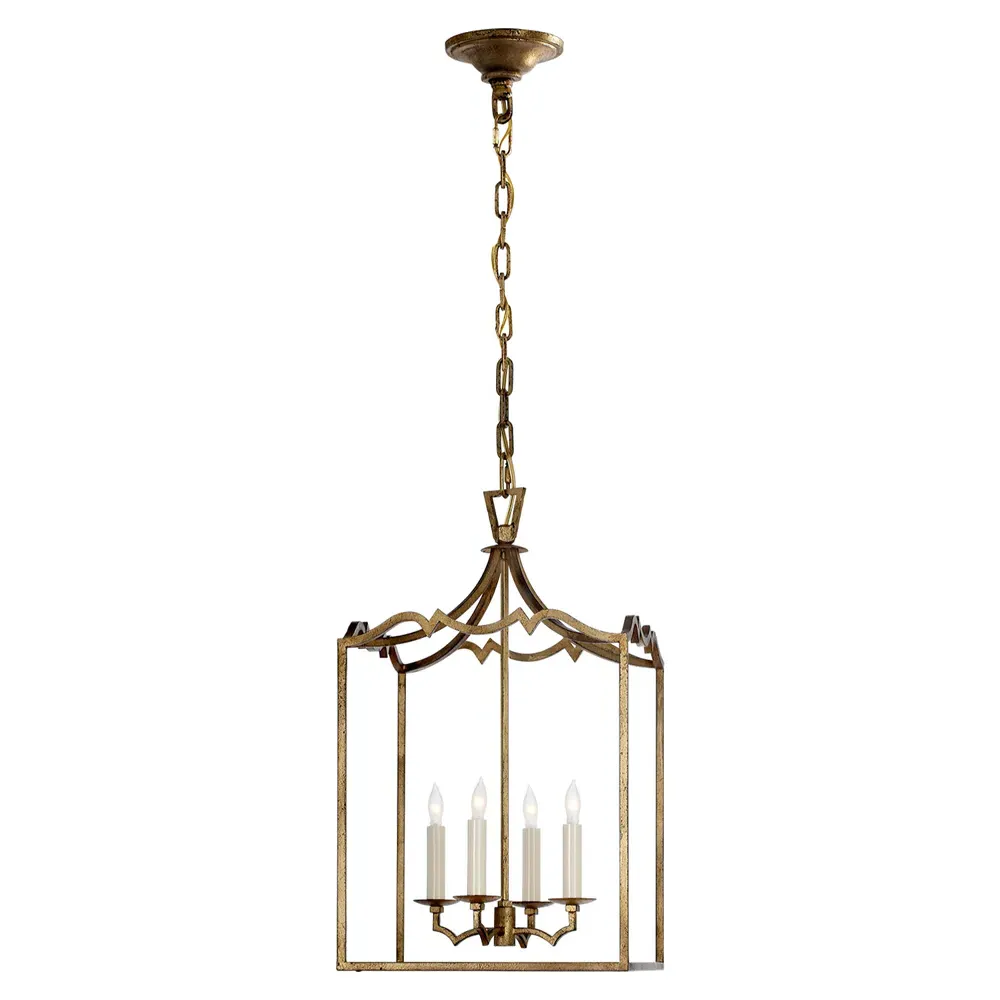 Darlana Small Fancy Lantern Pendant - Gilded Iron