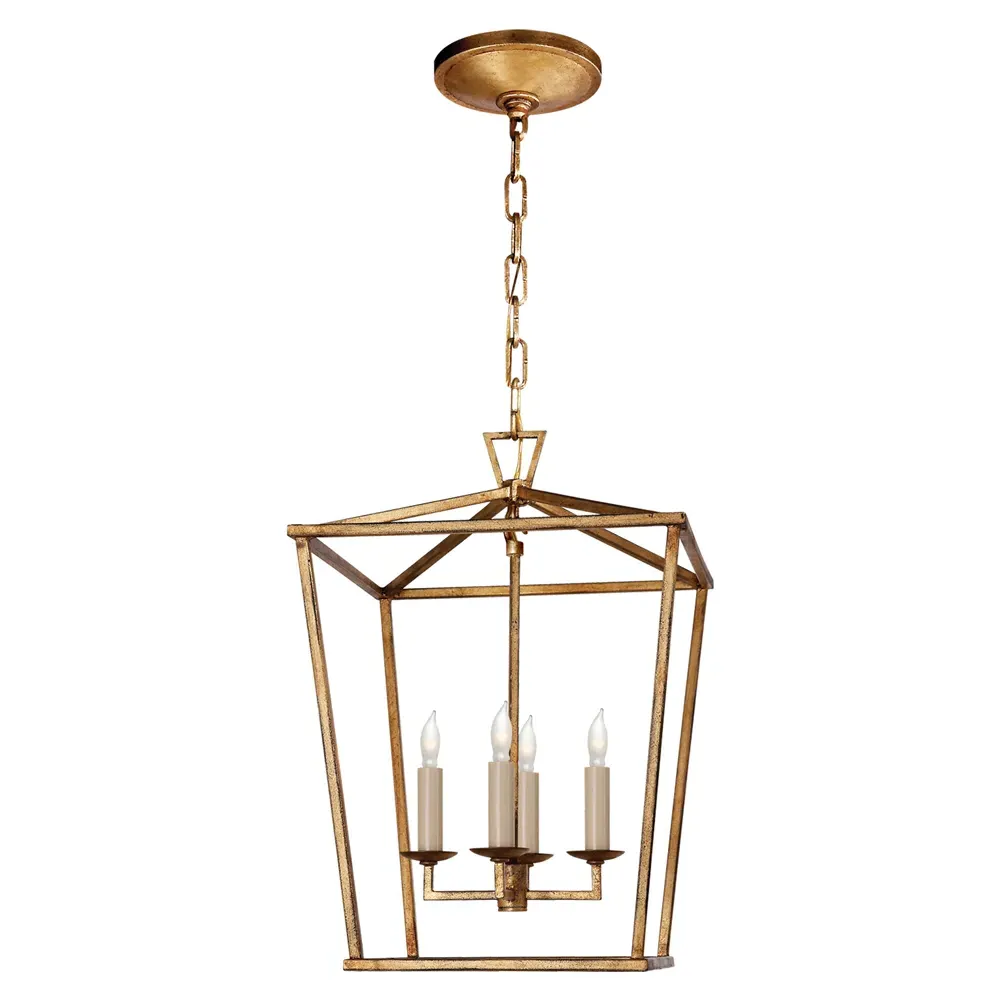 Darlana Small Lantern Pendant - Gilded Iron