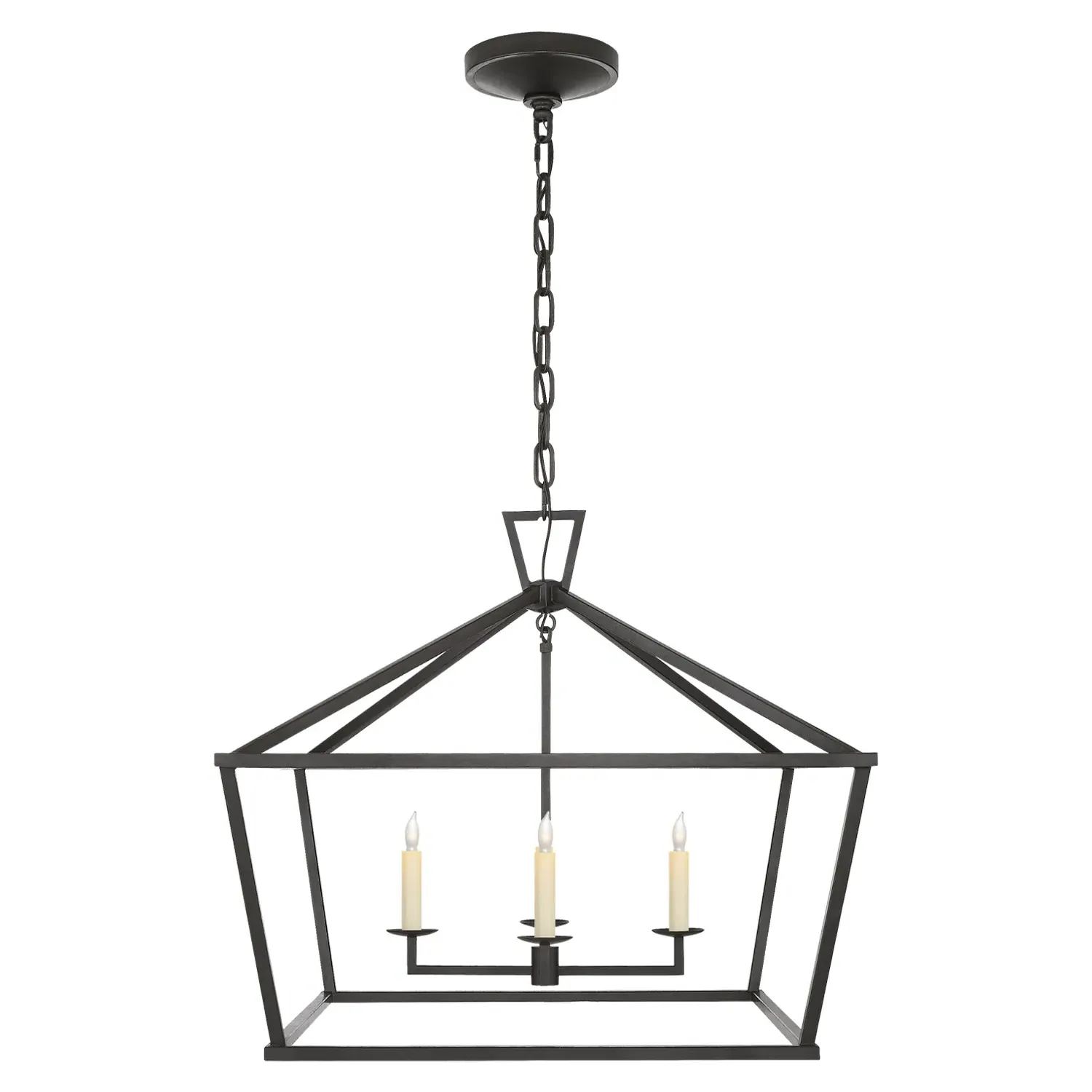 Darlana Wide Lantern Pendant - Aged Iron