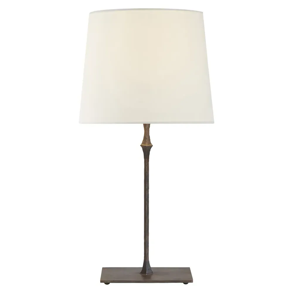 Dauphine Bedside Table Lamp - Aged Iron, Linen
