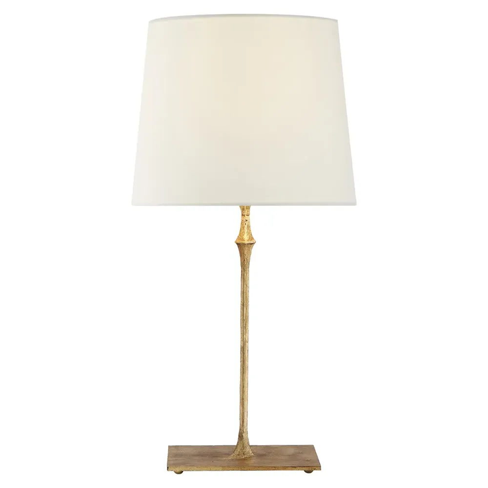 Dauphine Bedside Table Lamp - Gilded Iron, Linen