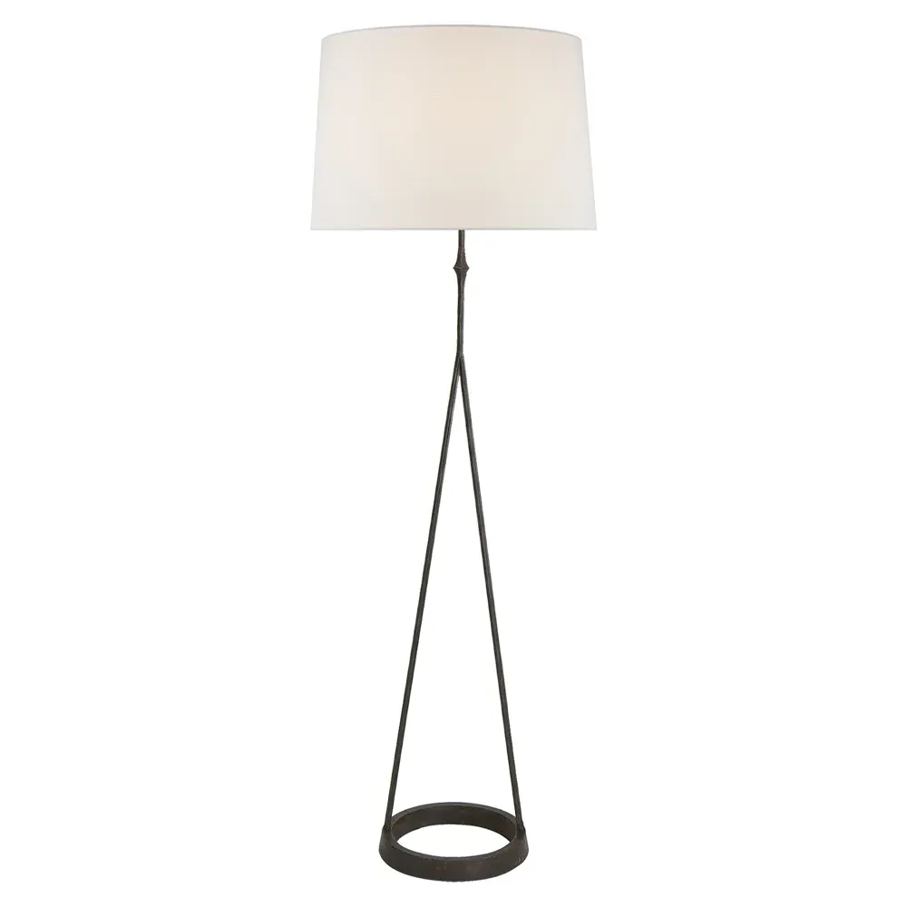 Dauphine Floor Lamp - Aged Iron, Linen